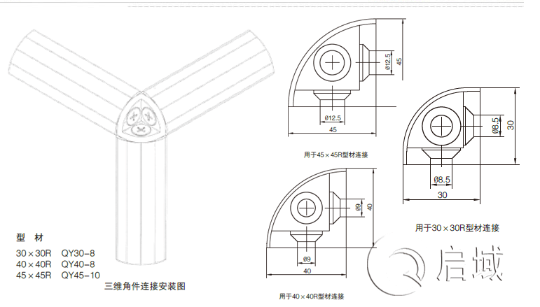 三維角連接件安裝圖 三維角連接件安裝圖